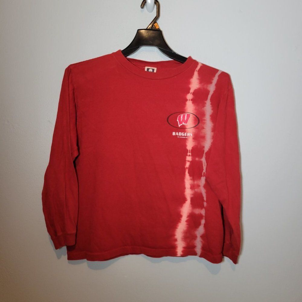 Wisconsin Badgers Kids Tie Dye Shirt  Size XL Youth  Red And White
